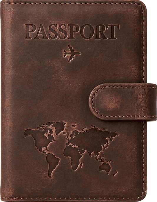 Porte-passeport multifonction en cuir synthétique PU anti-RFID, portefeuille et porte-carte d'identité.